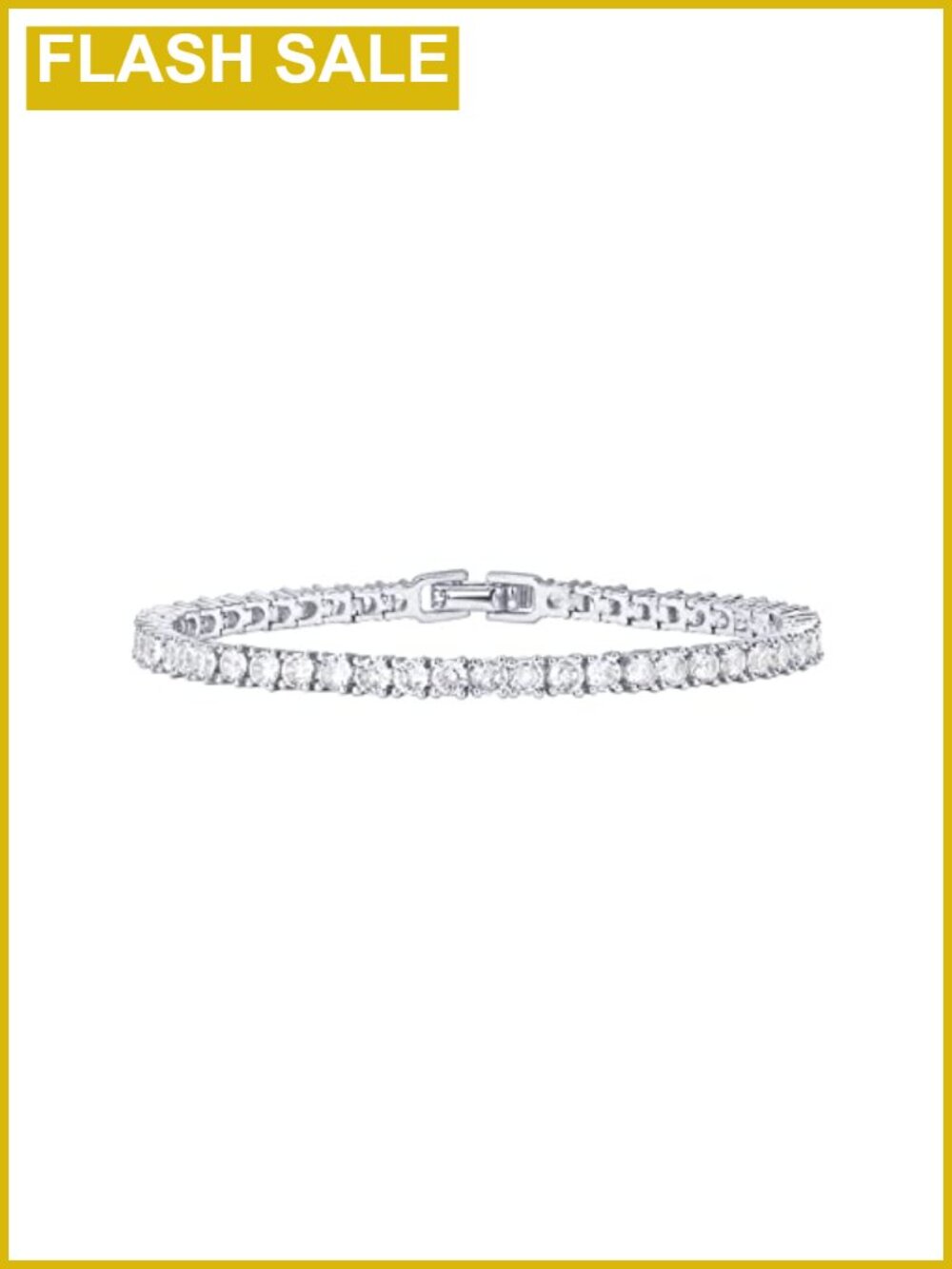 14K Gold Plated 3mm Cubic Zirconia Tennis Bracelet 7.5"